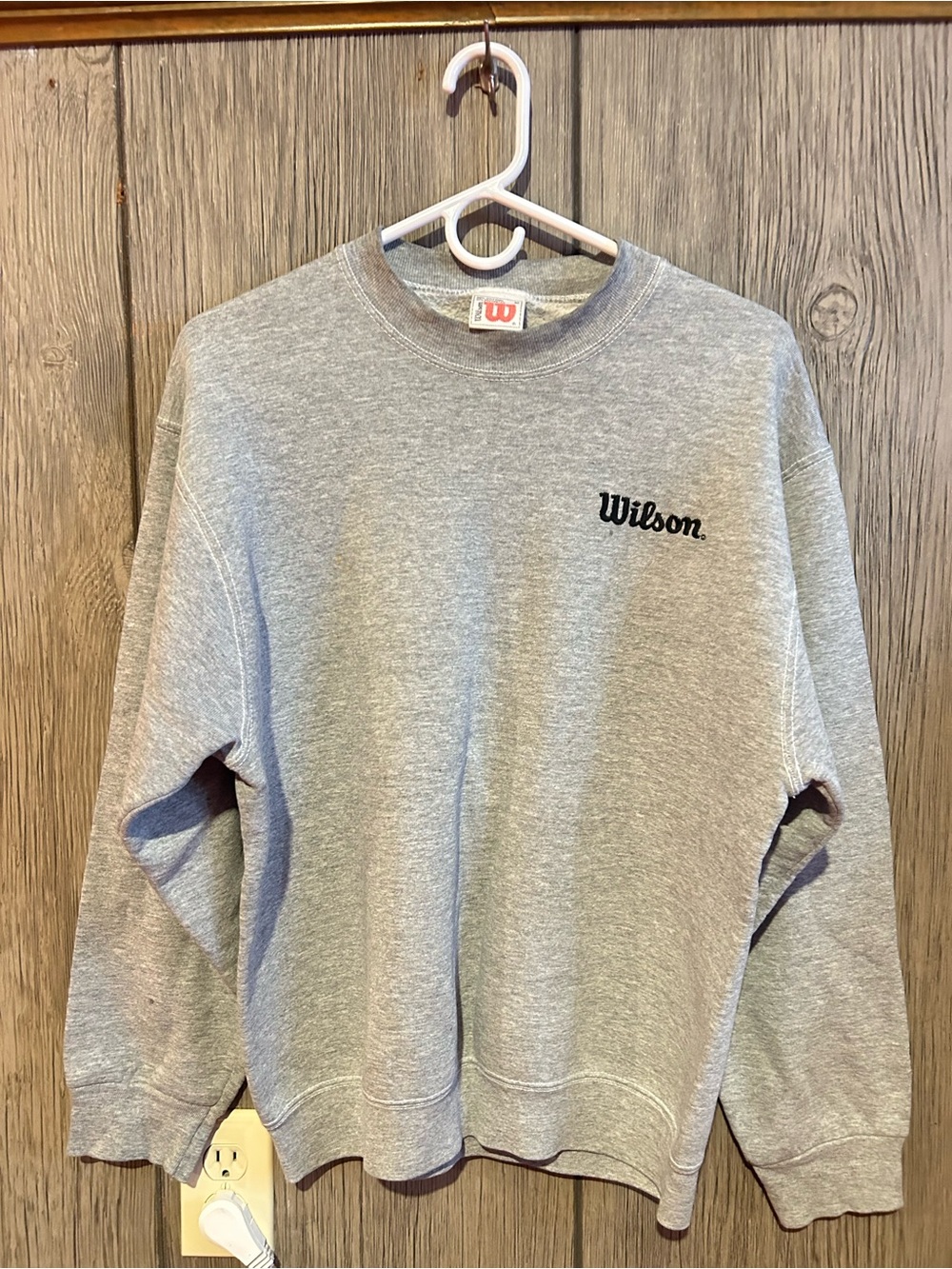 Wilson Light Gray Crewneck Sweatshirt with Script Logo